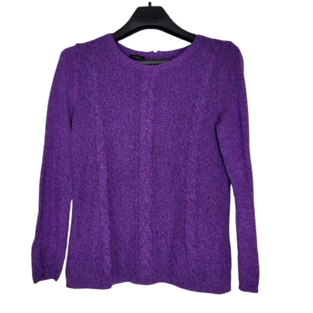 Talbots Purple Knit Waffle Sweater - Picture 2 of 11